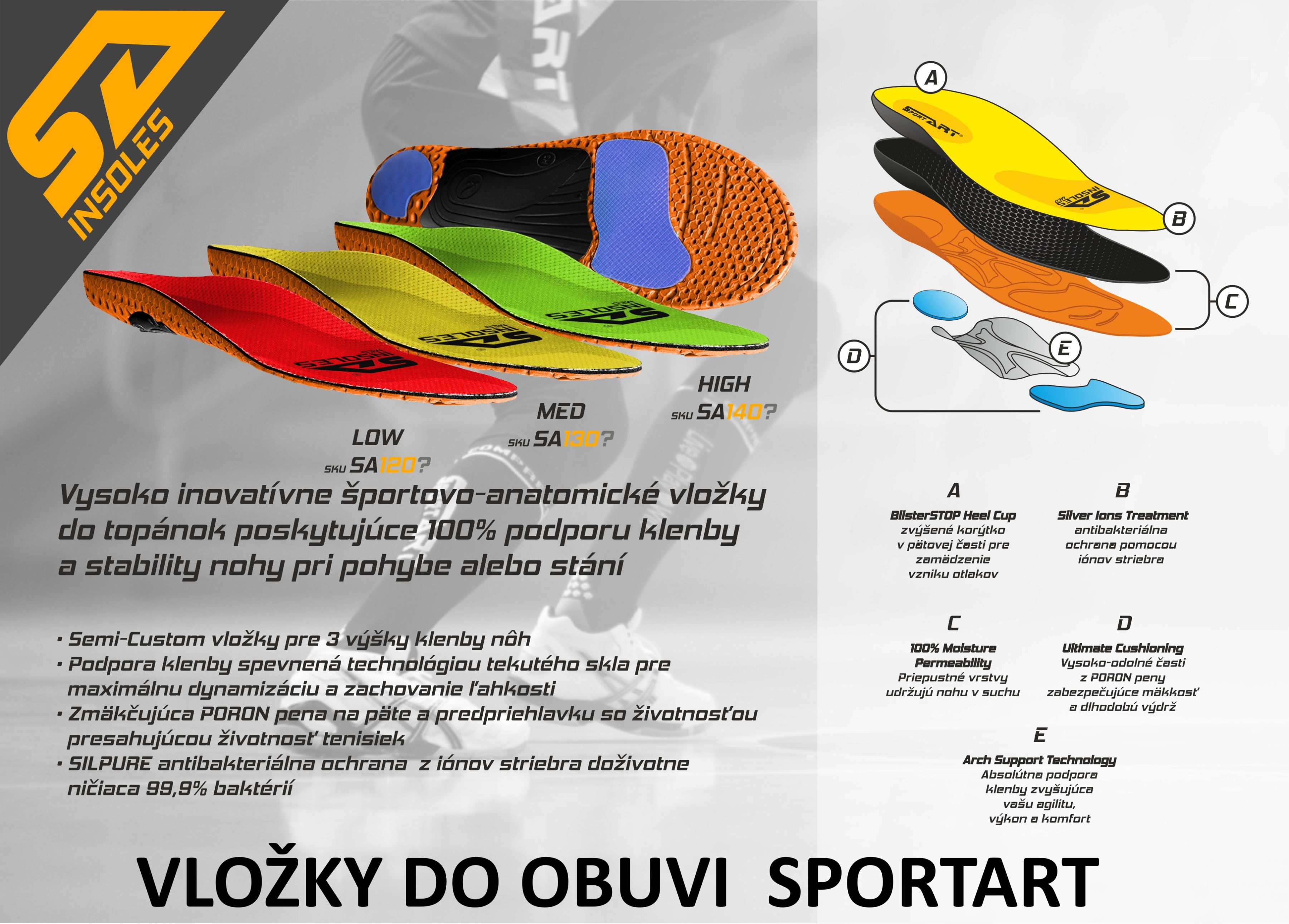 Anatomicko-sportove vlozky do topanok Sportart