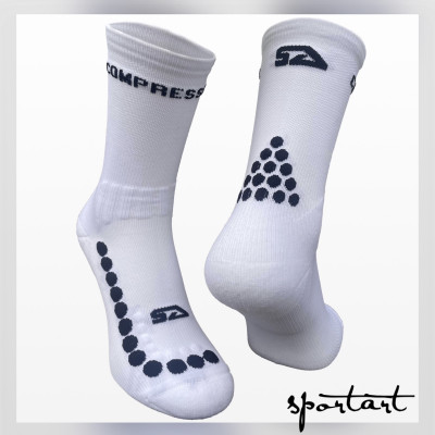Indoorov ponoky SportART CompresSocks MID biele